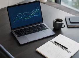 Escritorio con gráficos de tendencia mostrando cómo medir si la inversión en ads impulsa resultados