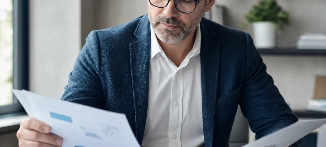 Profesional revisando informes para decidir si cambiar de agencia de marketing