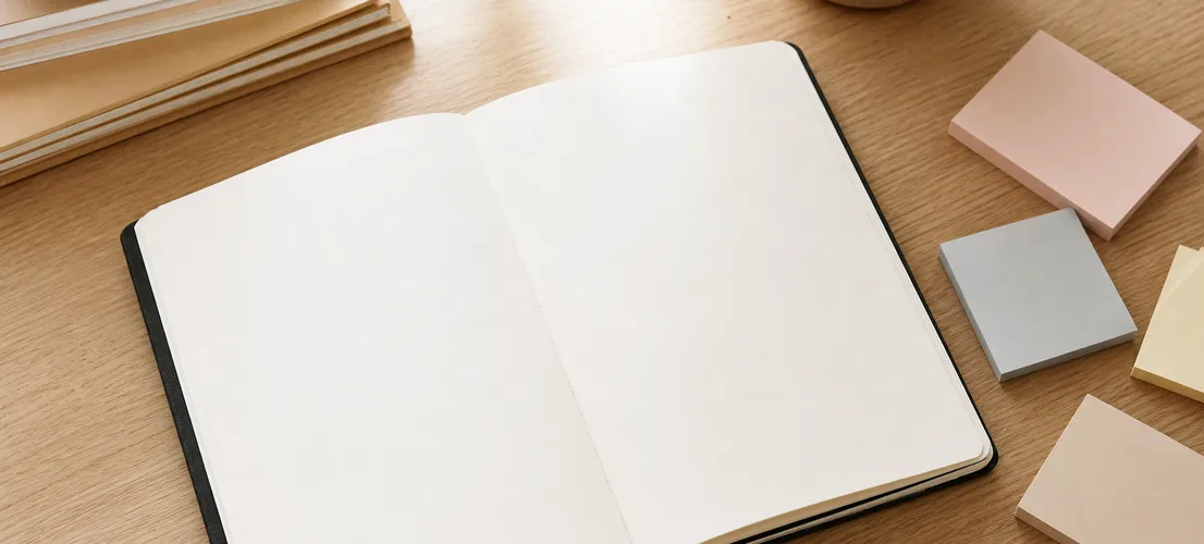 Espacio de trabajo minimalista representando el punto de partida para construir contenido SEO desde cero