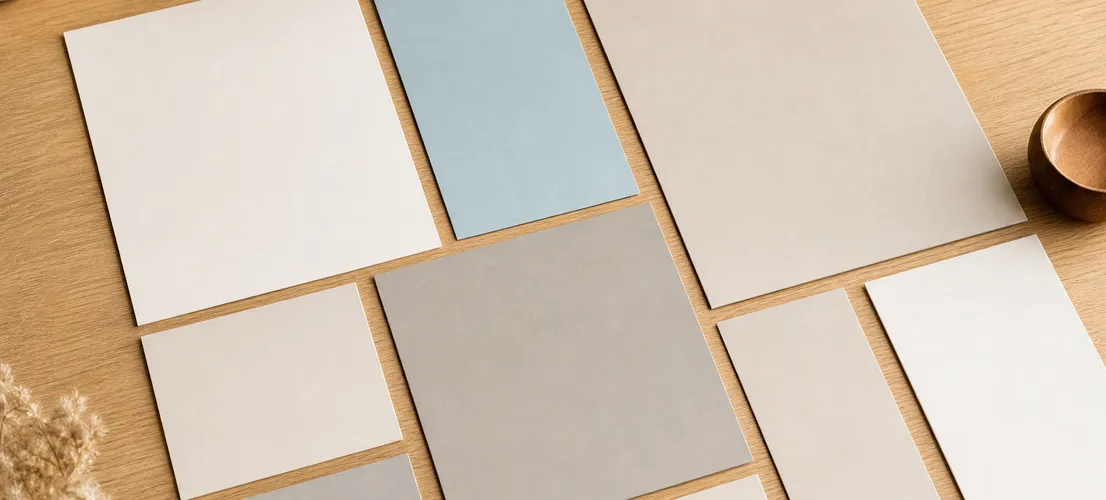 Tarjetas de contenido organizadas con distintos tonos, representando variedad dentro de una voz de marca coherente en redes