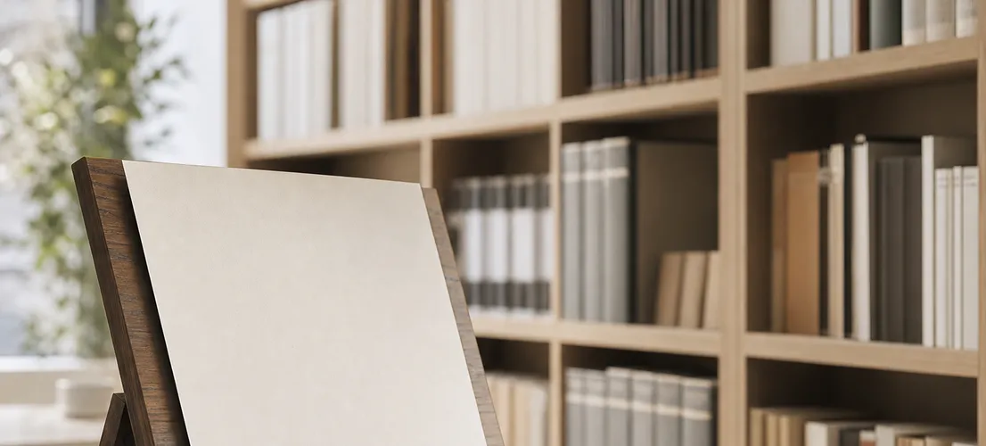 Estantería organizada de contenido junto a una única hoja aislada, biblioteca de contenido vs landing pages