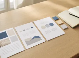 Guías y documentos organizados sobre una mesa representando contenido educativo para clientes