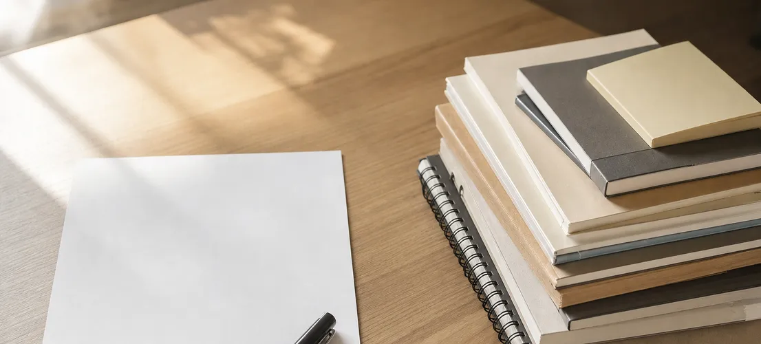 Escritorio con documentos organizados que representan contenido especializado de una web con autoridad