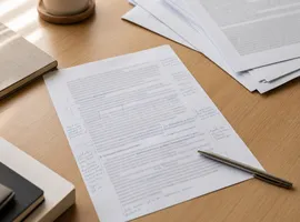 Hoja de borrador revisada a mano entre otros textos genéricos, representando cómo evitar contenido genérico con IA