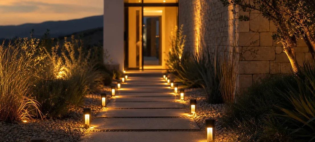 Sendero iluminado que simboliza el recorrido para generar leads desde redes sociales hasta la web