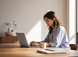 Persona revisando contenido de una empresa antes de decidir contactar, reflejando la confianza previa al contacto