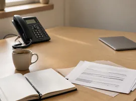 Notas y documentos preparados de antemano para responder objeciones comerciales antes de una llamada de ventas