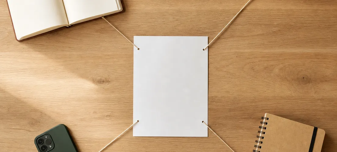 Documento del que parten varios hilos hacia objetos de trabajo, representando el retorno del contenido compuesto