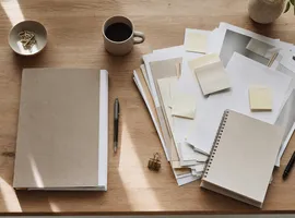 Comparación visual entre un escritorio ordenado y otro disperso, representando paquete de contenido frente a agencia