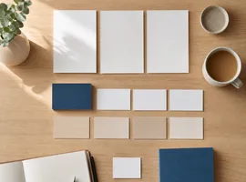 Piezas de contenido organizadas en filas, representando un paquete de contenido para pymes