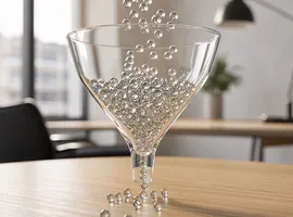 Embudo de cristal ilustrando la diferencia entre tráfico y captación real en marketing de contenidos